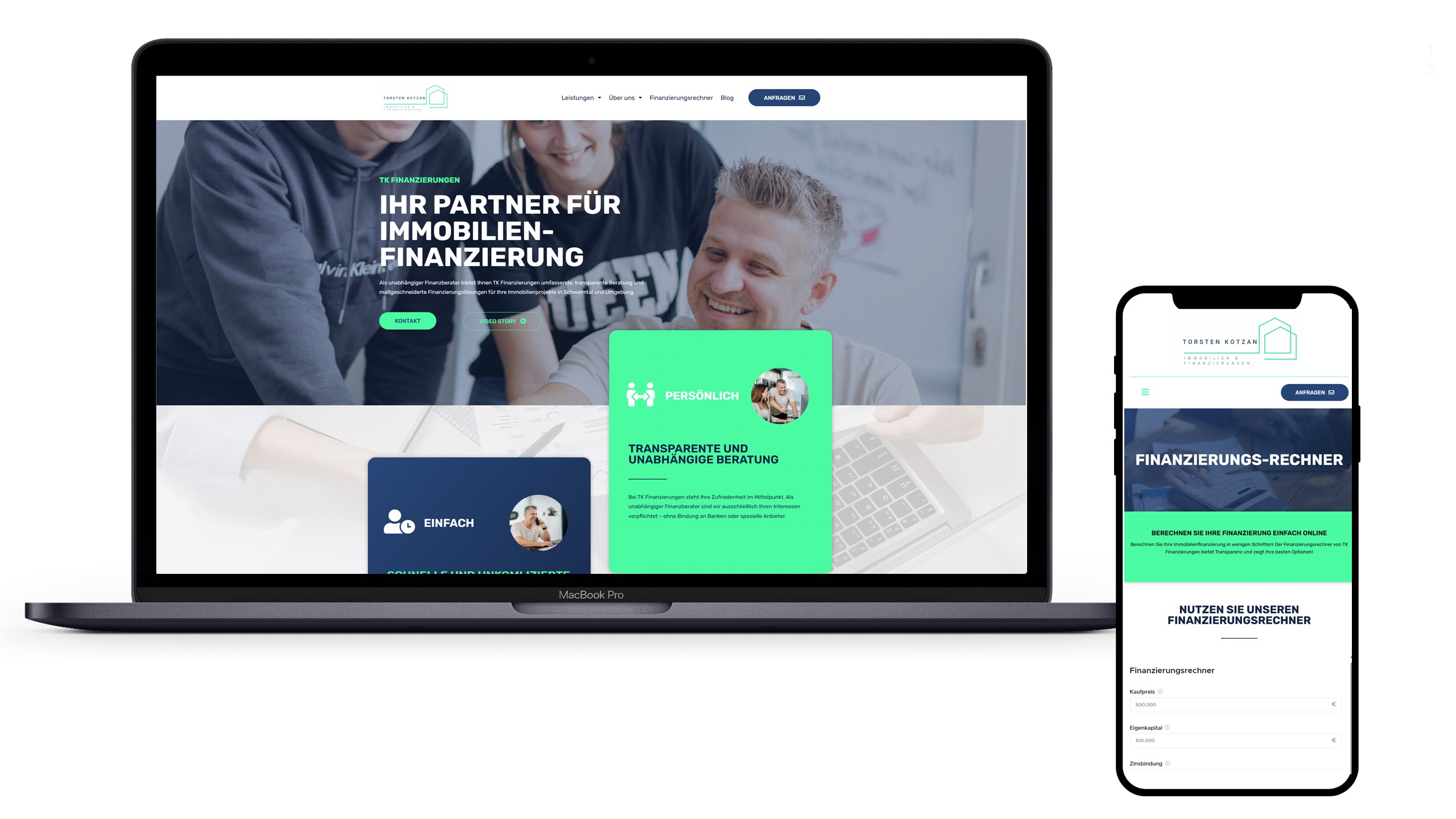 Beispiel Webdesign für eine Baufinanzierung